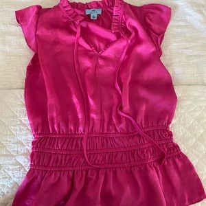 Hot pink silk top